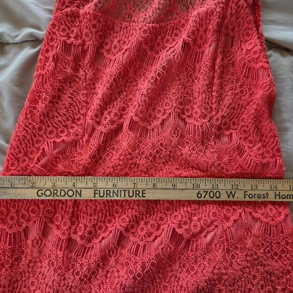 Free People Dress Womans Large Pink Lace Boho Open Back - Picture 5 of 5